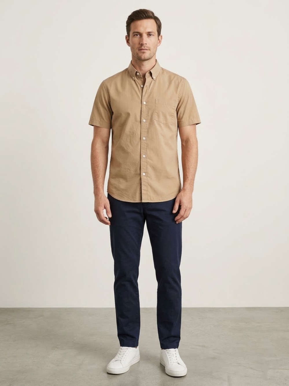 Vince Men Slim Fit Short Sleeve Button Down Shirt Cotton Fabric preppy academia